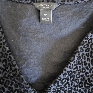 Ann Taylor Black Leopard Print Blouse
